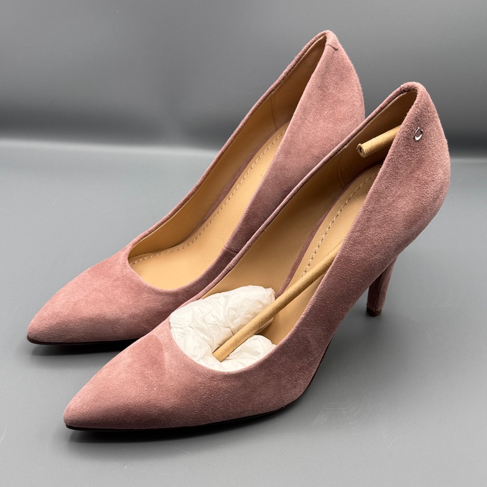 Coach Pink Suede Pointed-Toe Pumps